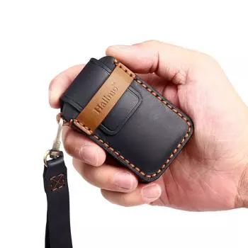 Чехол для автомобильного ключа GUSHIBEI из натуральной кожи для Mazda 3 Buttons коричневый