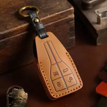 Чехол для автомобильного ключа Hongqi - кожа Crazy Horse, совместим с моделями H5, H7, H9, HS7, HS9 B001 4-button speaker чёрный