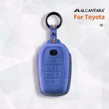 Чехол для автомобильного ключа из алькантары, держатель для ключа, пряжка для Toyota Alphard Vellfire Sienna Granvia, 6-кнопочный брелок