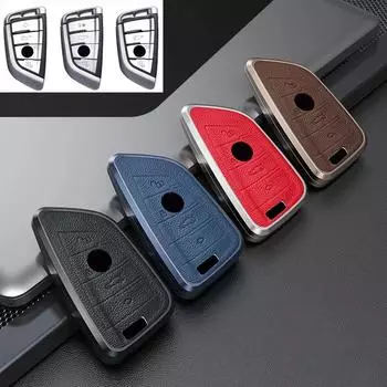 Чехол для автомобильного ключа из алюминиевого сплава и кожи для Bmw F20 G20 G30 X1 X3 X4 X5 G05 X6 X7 G11 F15 F16 G01 G02 F48