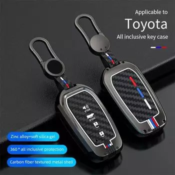 Чехол для автомобильного ключа из цинкового сплава для Toyota RAV4 Highland Coralla Hilux Fortuner Land Cruiser Camry Crown, брелок для ключей, аксессуары