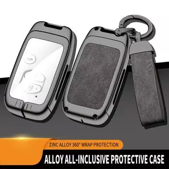 Чехол для автомобильного ключа из цинкового сплава и кожи для Toyota Prius 30 Alpha Aqua Land Cruiser Auris для Lexus LC 200 2012 - 2014 Запчасти серый