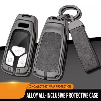 Чехол для автомобильного ключа из цинкового сплава для A1 A3 A4 A5 A6 A7 A8 B9 Quattro Q3 Q5 Q7 TT TTS 8S 2009-2019 Аксессуары для автомобильных ключей синий