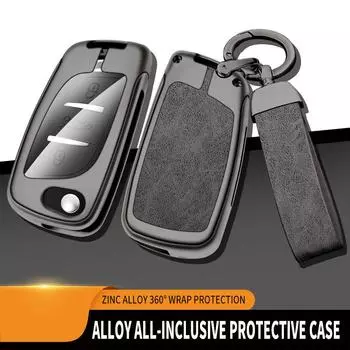 Чехол для автомобильного ключа из цинкового сплава и кожи для Citroen C2 C3 C4 C5 C6 C8 DS4 для Peugeot 107 207 306 307 407 308 607 Аксессуар