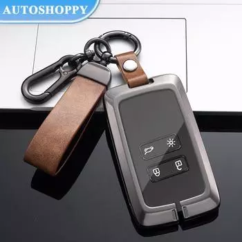 Чехол для автомобильного ключа из цинкового сплава для Renault, силиконовый чехол для ключей, цепочка для ключей для Renault Kadjar Megane Koleos QM5 QM6 2016 2018 серый