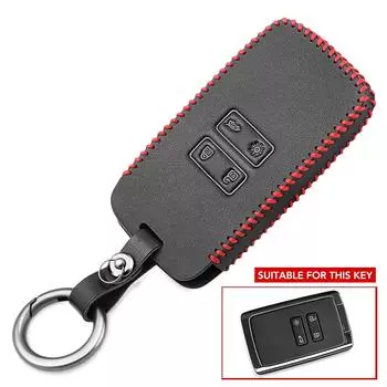 Чехол для автомобильного ключа из искусственной кожи с полным покрытием для Renault Koleos Kadjar Megane Talisman Captur Espace Clio 2016-2023 Dacia Duster 2023 4 кнопки