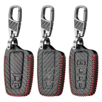 Чехол для автомобильного ключа из искусственной кожи для Toyota Prius Camry Corolla C-HR CHR RAV4 Prado Izoa Levin Avalon 2018 2019 2020 чёрный