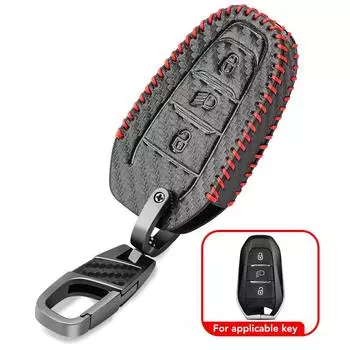 Чехол для автомобильного ключа из искусственной кожи для Peugeot 308 408 508 2008 3008 4008 5008 Citroen C4L C6 C3-XR Picasso DS3 DS4 DS5 чёрный