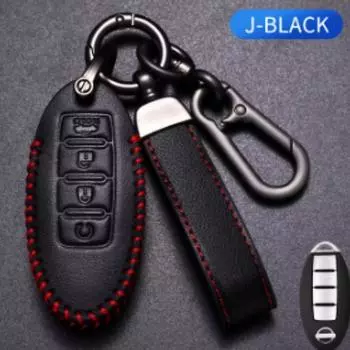 Чехол для автомобильного ключа из кожи с 4 кнопками для Nissan Leaf Micra Qashqai J11 J10 X Trail T32 Versa Note Patrol, чехол для брелока, аксессуары D Style коричневый