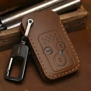 Чехол для автомобильного ключа из натуральной кожи для Honda Accord CIVIC CRV Fit 2006-2015 Smart Remote Keychain Car Accessories 2 3 Buttons Cover