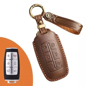 Чехол для автомобильного ключа из натуральной кожи GUSHIBEI для Genesis GV70 Rohens GV80/G90