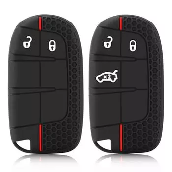 Чехол для автомобильного ключа из силиконовой резины для Jeep Grand Cherokee Wrangler Renegade Compass для Chrysler300c для ключа Fiat Wyatt чёрный