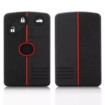 Чехол для автомобильного ключа из силиконовой резины, защитный держатель для Mazda 5 6 CX-7 CX-9 RX8 MX5, 3 кнопки, аксессуары для смарт-карты чёрный