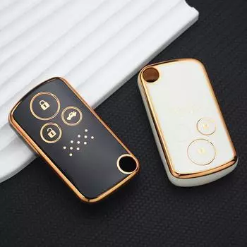 Чехол для автомобильного ключа из ТПУ с 2 3 кнопками, брелок для Honda Accord CIVIC CRV Fit 2006-2015, держатель для ключей, сумка, защитные аксессуары 2 Button Key Case белый