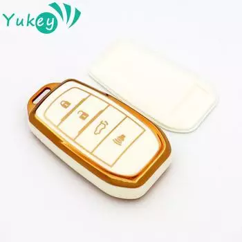 Чехол для автомобильного ключа из ТПУ с 4 кнопками для Toyota CHR Hilux Fortuner Land Cruiser 200 Camry Corolla Crown RAV4 Highland чёрный
