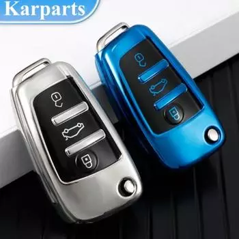 Чехол для автомобильного ключа из ТПУ, чехол-брелок для A3 8L 8P A4 B6 B7 B8 A6 C5 C6 4F RS3 Q3 Q7 TT 8L 8V S3, защитный держатель без ключа красный