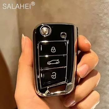 Чехол для автомобильного ключа из ТПУ с полным покрытием для VW Volkswagen Golf 7 MK7 Tiguan MK2 для SEAT Ateca Leon FR 2 Ibiza для Skoda Octavia Аксессуары