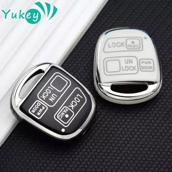 Чехол для автомобильного ключа из ТПУ для TOYOTA Avensis Camry Corolla Land Crusier FJ Cruiser с дистанционным управлением, выкидной ключ, сигнализация Gold Line Black