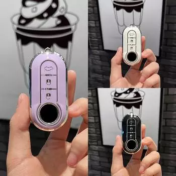 Чехол для автомобильного ключа из ТПУ с 3 кнопками для Fiat Ducato 500 500L Panda Grande Punto Lancia Musa, автомобильный чехол-брелок, аксессуары для защиты Key Case белый