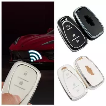 Чехол для автомобильного ключа из ТПУ для Chevrolet Malibu Blazer Traverse Cruze Spark Sonic Camaro Volt Bolt Trax Seeker Onix Equino Orlando #468415 3 Button белый