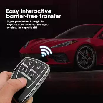 Чехол для автомобильного ключа из ТПУ, чехол для дистанционного брелока, автомобильный аксессуар для Buick Envision S Plus Suburban Tahoe GMC Yukon Sierra 1500 Denali чёрный