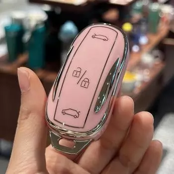 Чехол для автомобильного ключа из ТПУ, брелок для Tesla Model X, защита для удаленного смарт-ключа чёрный