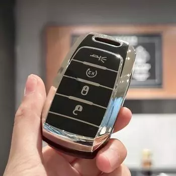 Чехол для автомобильного ключа из ТПУ, брелок для JEEP 2019-2022 Dodge RAM 1500 2500 чёрный