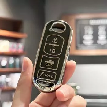 Чехол для автомобильного ключа из ТПУ, брелок для Mazda 3, 6, 8, Miata MX-5 CX-3 CX-5 CX-7 CX-9, 4 кнопки, смарт-ключ чёрный