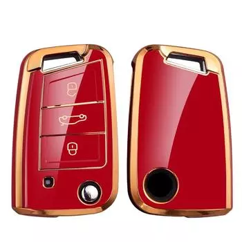 Чехол для автомобильного ключа из ТПУ, чехол-брелок для VW Volkswagen Golf 7 MK7 Tiguan MK2, для SEAT Ateca Leon FR 2 Ibiza, для Skoda Octavia чёрный