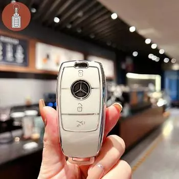 Чехол для автомобильного ключа из ТПУ, чехол-брелок для Mercedes Benz C260L A200L E200L E300L GLC260L, аксессуары, держатель для брелка чёрный