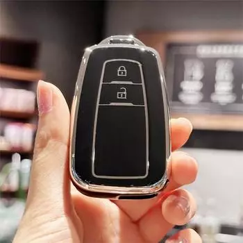Чехол для автомобильного ключа из ТПУ, чехол-брелок для Toyota Prius Camry Corolla CHR C-HR RAV4 Land Cruiser Prado чёрный
