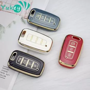 Чехол для автомобильного ключа из ТПУ с 3/4 кнопками для Hyundai Genesis Coupe Sonata Ix35 для KIA Forte Sportage K2 K5, чехол для смарт-ключа