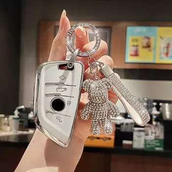 Чехол для автомобильного ключа из ТПУ с брелоком для ключей для BMW 1 3 5 7 серии F10 F30 F20 F34 F31 F11 F15 F25 G20 X1 X5 X3 X6 X7 M3 M4