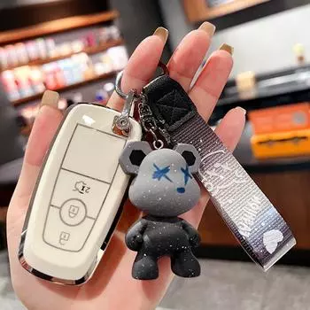 Чехол для автомобильного ключа из ТПУ с полным покрытием, 3 кнопки для Ford Fusion Mustang Explorer F250 F350 F150 EcoSport Edge S-MAX Ranger Lincoln Mondeo