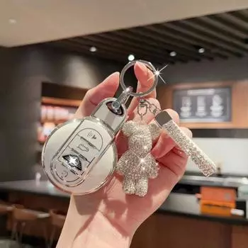 Чехол для автомобильного ключа из ТПУ, чехол-брелок для BMW Mini COUNTRYMAN COOPER S ONE JCW CLUBMAN F54 F57 F56 F55 F60 с брелоком