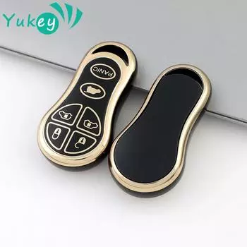 Чехол для автомобильного ключа из ТПУ с 6 кнопками для Chrysler Dodge Jeep Concorde Sebring LHS Viper Stratus Liberty, защитный чехол для ключа чёрный