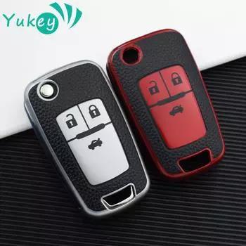 Чехол для автомобильного ключа из ТПУ с 3 кнопками, кожаный чехол для Chevrolet Cruze Aveo Camaro Epica Lova Sail Spark Opel Astra Corsa серебряный