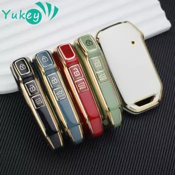 Чехол для автомобильного ключа из ТПУ с 3 кнопками для Kia Telluride SX 2021 Sportage R 2022 2023 K5 GT Line 2021-2023 Seltos 2020-2023 чёрный