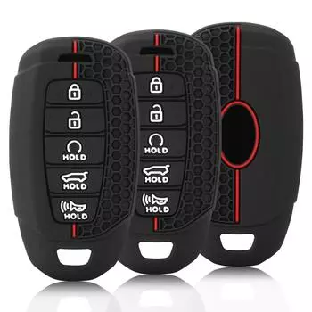 Чехол для автомобильного ключа из ТПУ, чехол для брелока Hyundai i30 Ix35 KONA Encino Solaris Azera Grandeur Ig Accent Santa Fe Palisade Keyless чёрный