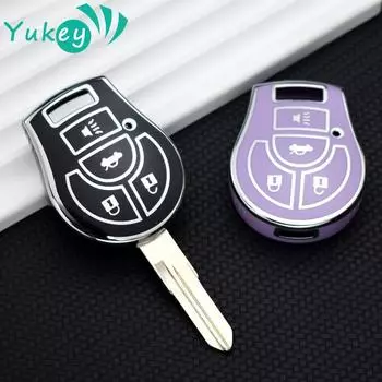 Чехол для автомобильного ключа из ТПУ для Nissan Versa March Tiida Altima Armada Cube Juke Maxima Pathfinder Rogue Sentra Shell Fob Holder Bag чёрный