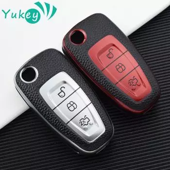 Чехол для автомобильного ключа из ТПУ кожи для Ford Ranger C-Max S-Max Focus Galaxy Mondeo Transit Tourneo Custom Auto Key Holder