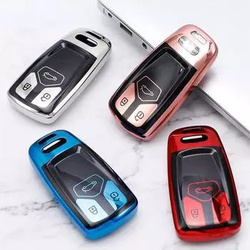 Чехол для автомобильного ключа из ТПУ, чехол для ключа для A4 B9 Q5 Q7 TT TTS 8S 2016 2017, автомобильный смарт-чехол с дистанционным ключом красный
