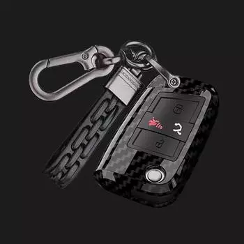 Чехол для автомобильного ключа из углеродного АБС-пластика для VW Volkswagen MK7 Golf 7 GTI 2017 2018 4 кнопки складной чехол для брелока с дистанционным управлением защитная сумка для ключей