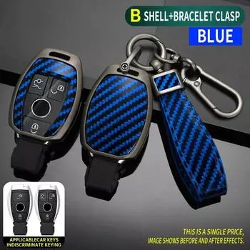 Чехол для автомобильного ключа из углеродного волокна и цинкового сплава для Mercedes Benz ACES Class GLA CLA GLK GLC CLS W204 W463 W176 W251 W205 AMG