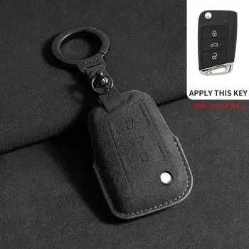 Чехол для автомобильного ключа из замши для VW Volkswagen Golf 7 MK7 Tiguan MK2 для Seat Ateca Leon FR 2 Ibiza Skoda Octavia Keyless