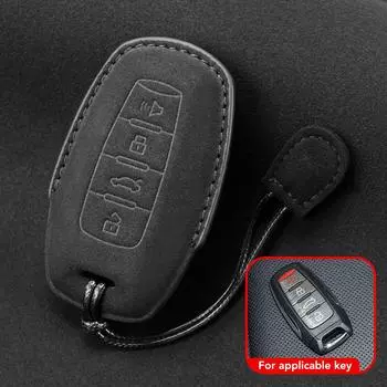 Чехол для автомобильного ключа из замши и кожи для Great Wall Haval/Hover H6 H7 H4 H9 F5 F7 H2S Keyless Protector Holder Accessories чёрный