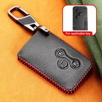 Чехол для автомобильного ключа-карты для Renault Clio Megane Grand Scenic, кожаный чехол с 3 кнопками, чехол для автомобильного ключа, чехол