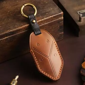 Чехол для автомобильного ключа Leopard 5 Exploration Edition 2024 года из натуральной кожи чёрный