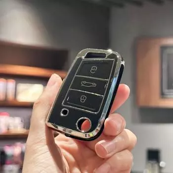 Чехол для автомобильного ключа, полный брелок для VW Volkswagen Golf 7 MK7 Tiguan MK2 для SEAT Ateca Leon FR 2 Ibiza для Skoda Octavia чёрный