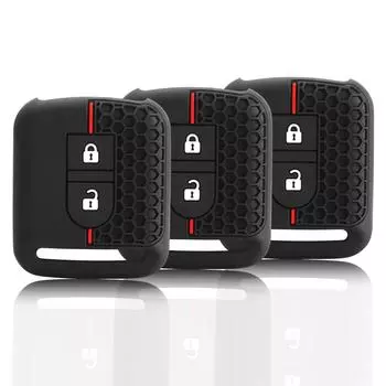Чехол для автомобильного ключа с 2 кнопками, силиконовый для Nissan Micra K12 Note Navara Qashqai J10 Primera Almera Sunny X-Trail чёрный